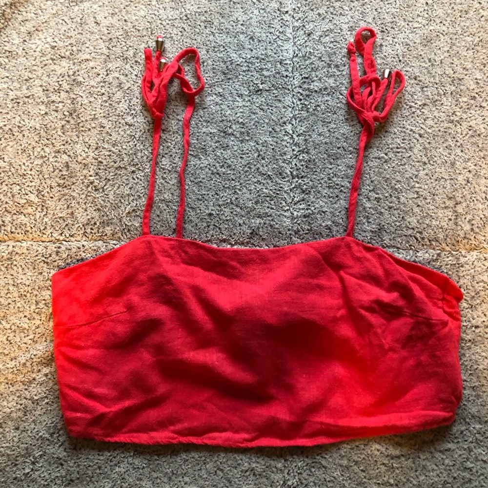 red cropped tank top SOLD